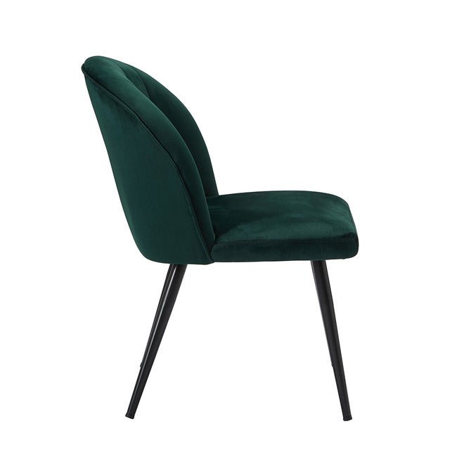 Velvet Scalloped Back Dining Chair - ORLAMUST - Uneeka