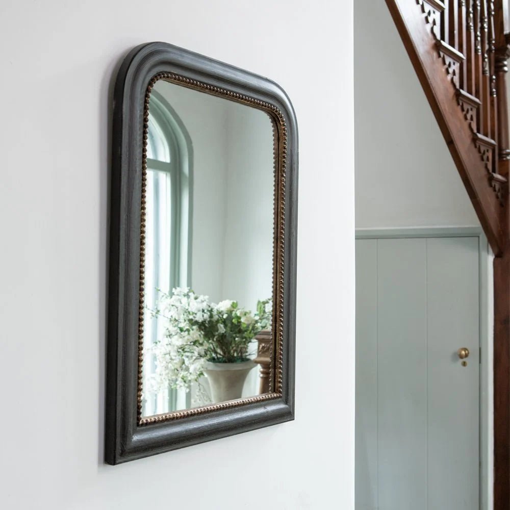 Vintage Black Mirror with Gold Rim - S5402 - Uneeka