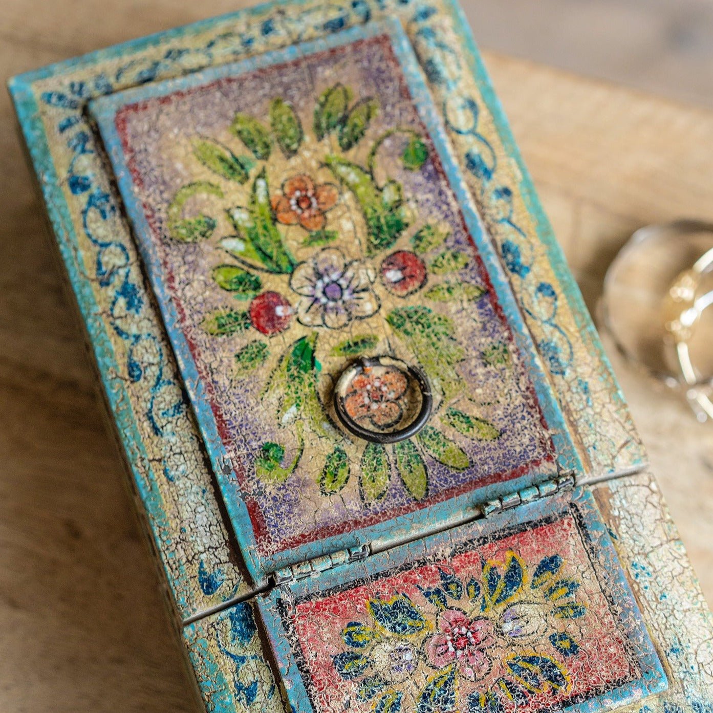 Vintage Hand Painted Mirror Jewellery Box - MRBOX1 - Uneeka