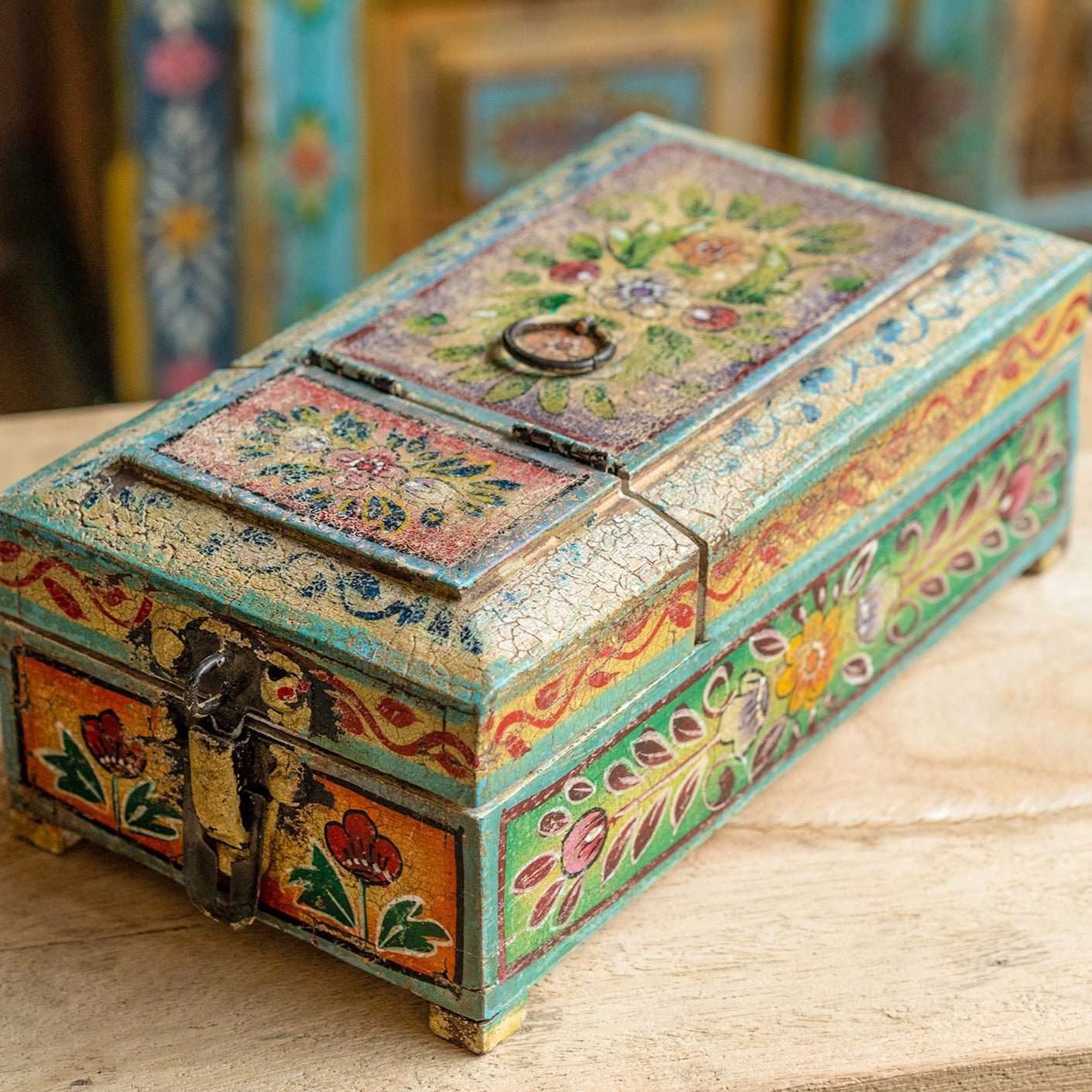 Vintage Hand Painted Mirror Jewellery Box - MRBOX1 - Uneeka
