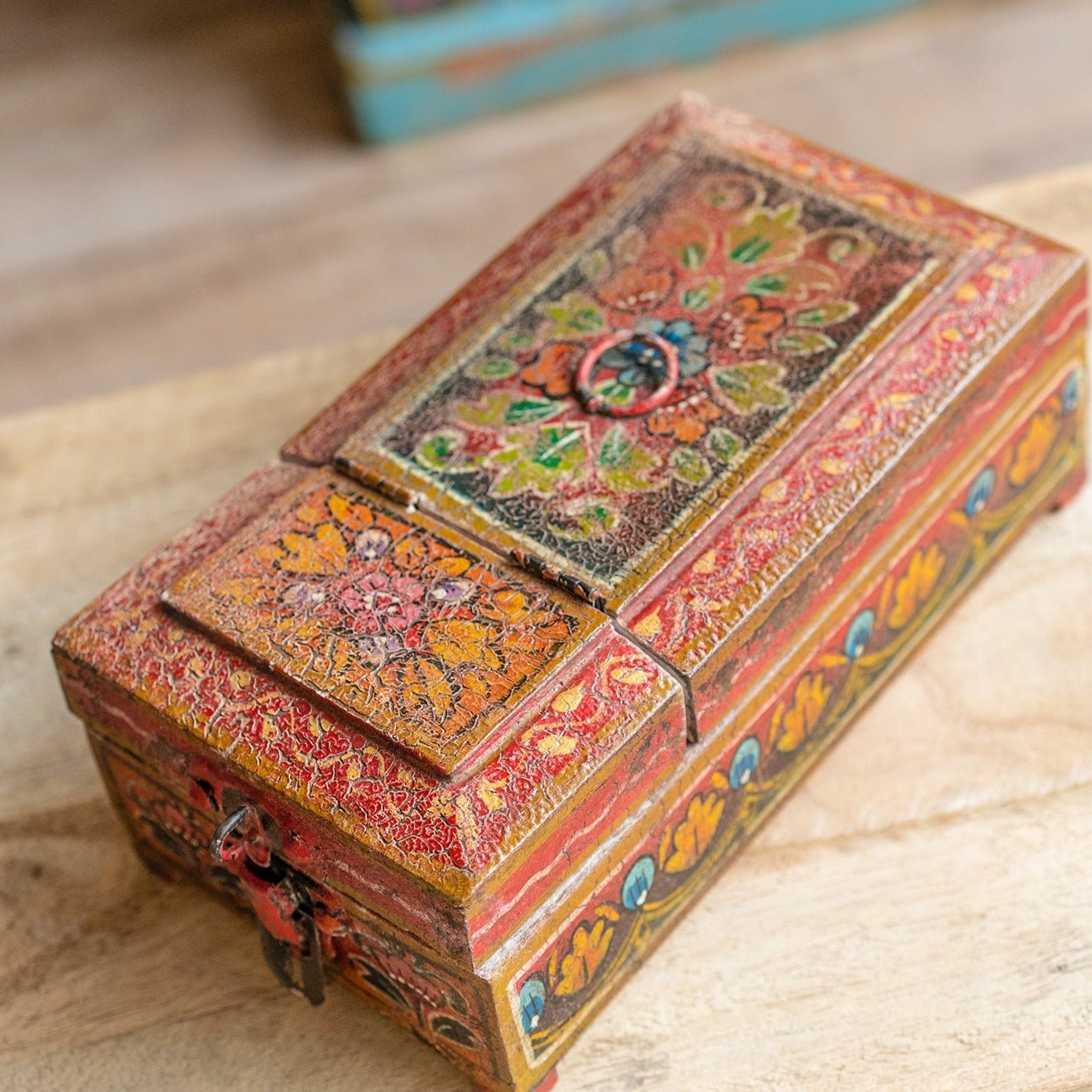 Vintage Hand Painted Mirror Jewellery Box - MRBOX2 - Uneeka