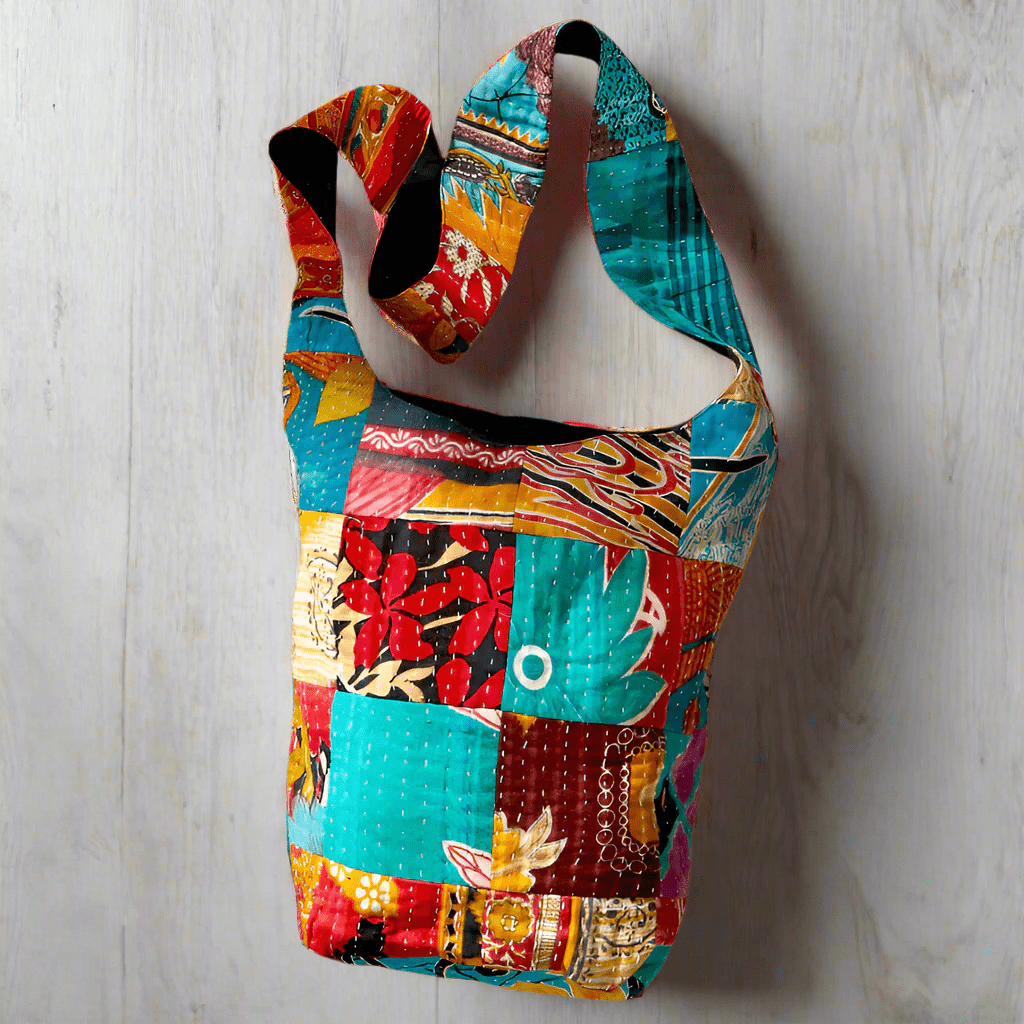 Vintage Kantha Shoulder Bag - SB406 - Uneeka