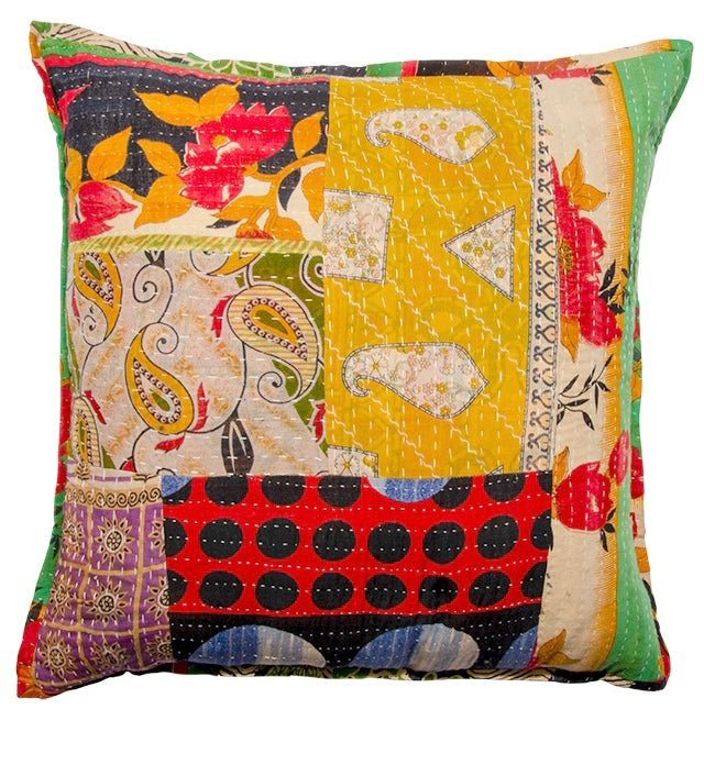 Vintage Kantha Stitch Patch Cushion - CC406 - Uneeka