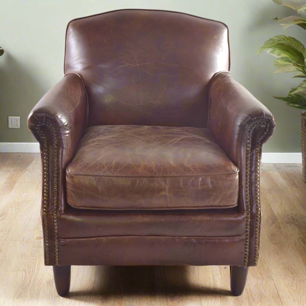 Vintage Leather Chair - TK937 - 1D - Uneeka