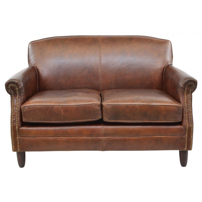 Vintage Leather Loveseat - TK937 - 2D - Uneeka