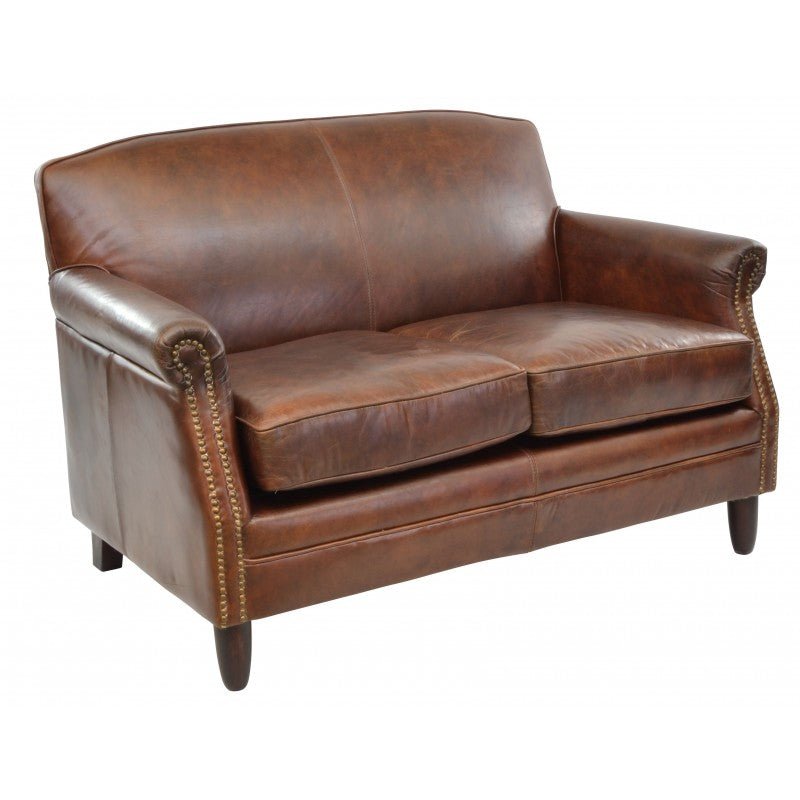 Vintage Leather Loveseat - TK937 - 2D - Uneeka