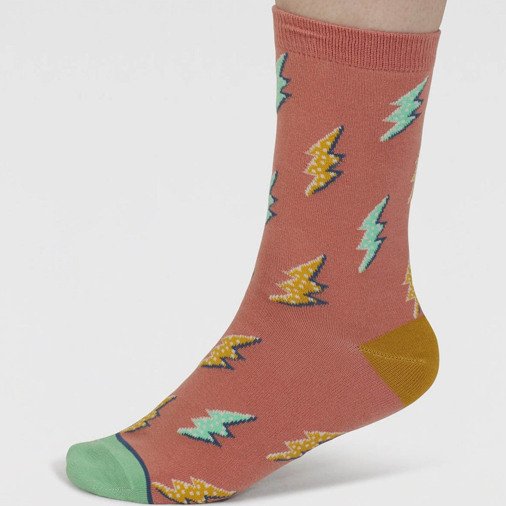 Weather Symbol Organic Cotton Socks - SPW884 - CORALORANGE - Uneeka