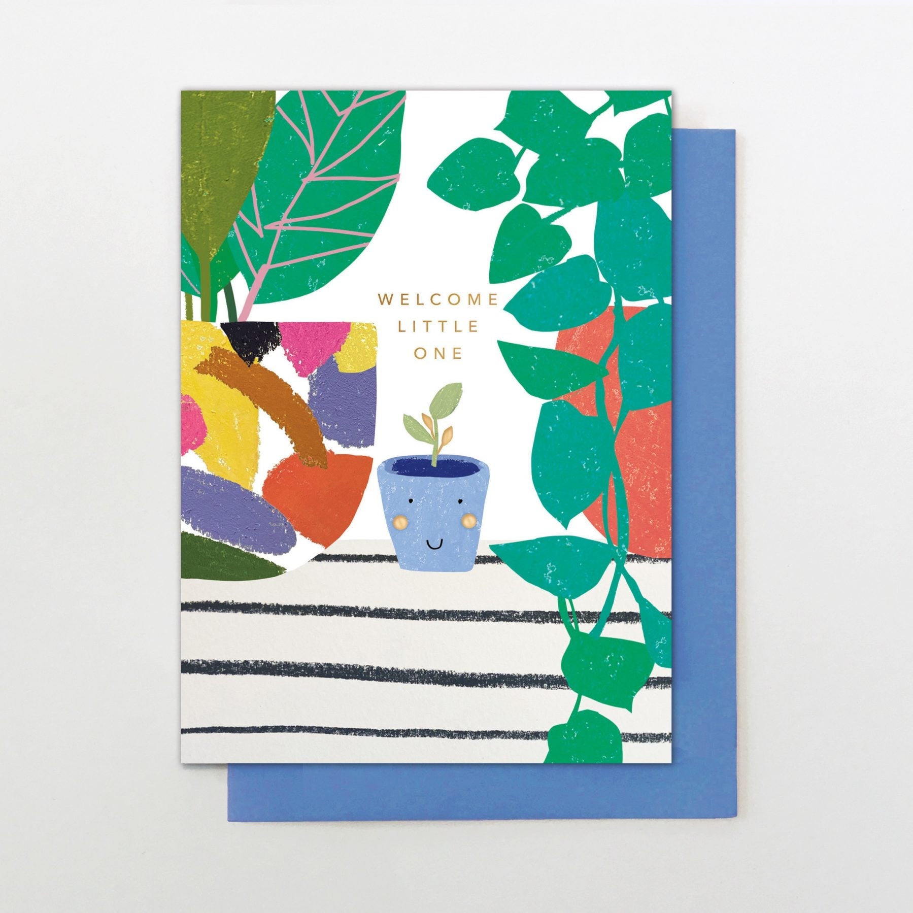 Welcome Little One Little Pot Greetings Card - FS21 - Uneeka