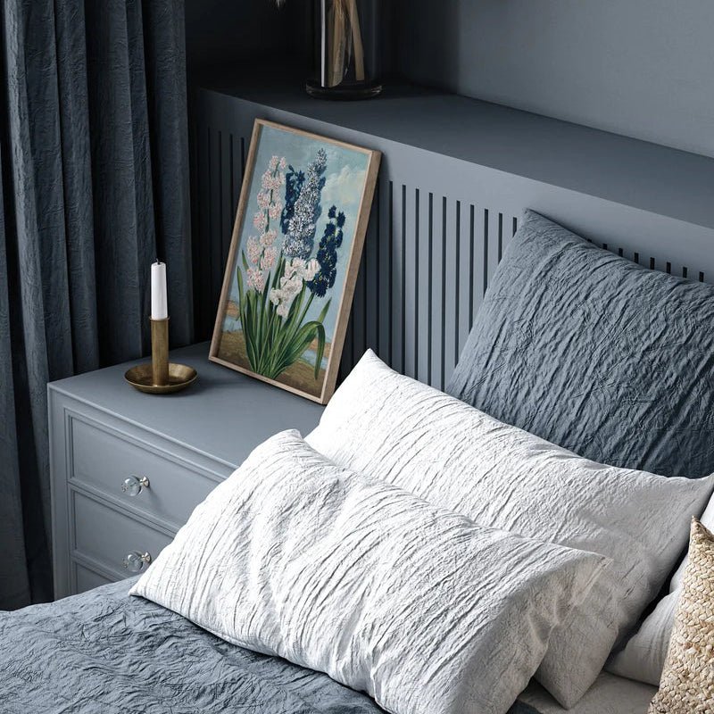 White And Blue Hyacinths Framed Art Print - OFG 50x70 9609 - Uneeka