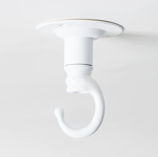 White Industrial Ceiling Hook - HOOKINDWHT - Uneeka