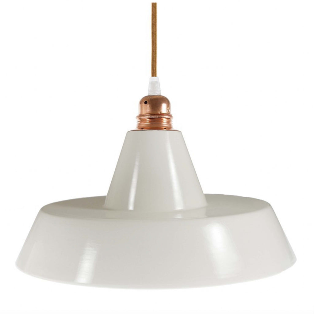 White Industrial Ceramic Lampshade - EKPSBIAN - Uneeka