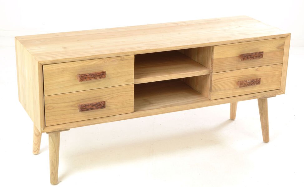 White Teak Media Unit - SH21 - Uneeka