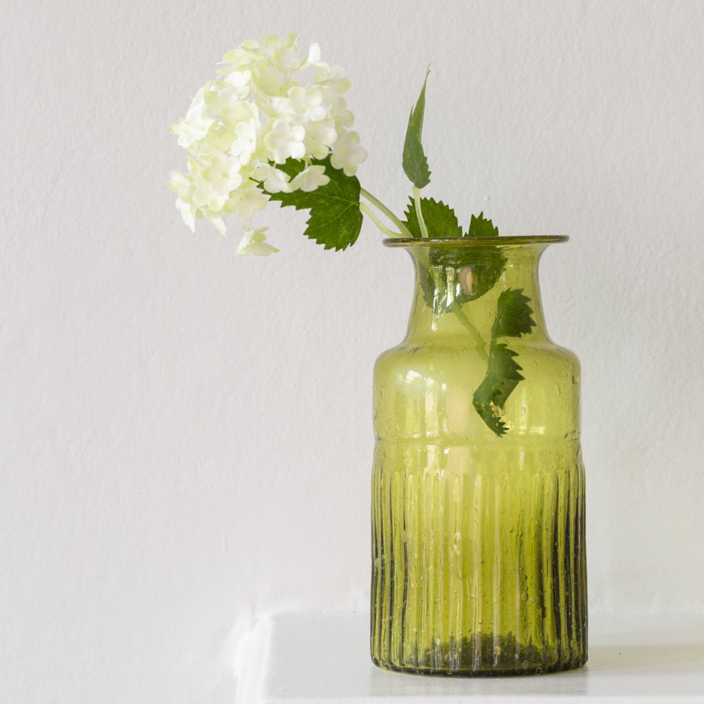 Wide Neck Jade Recycled Glass Vase - MK21270 - Uneeka