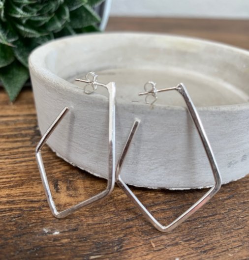 Wire Open Hoop Stud Earrings - WOH002 - Uneeka