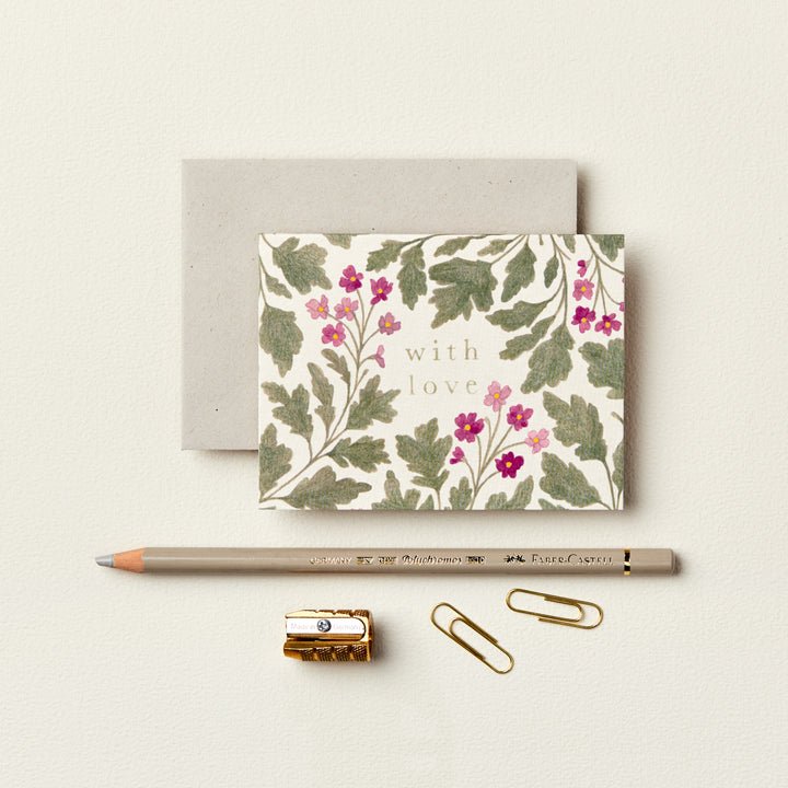 With Love Floral Mini Greetings Card - WAN MC18 - Uneeka
