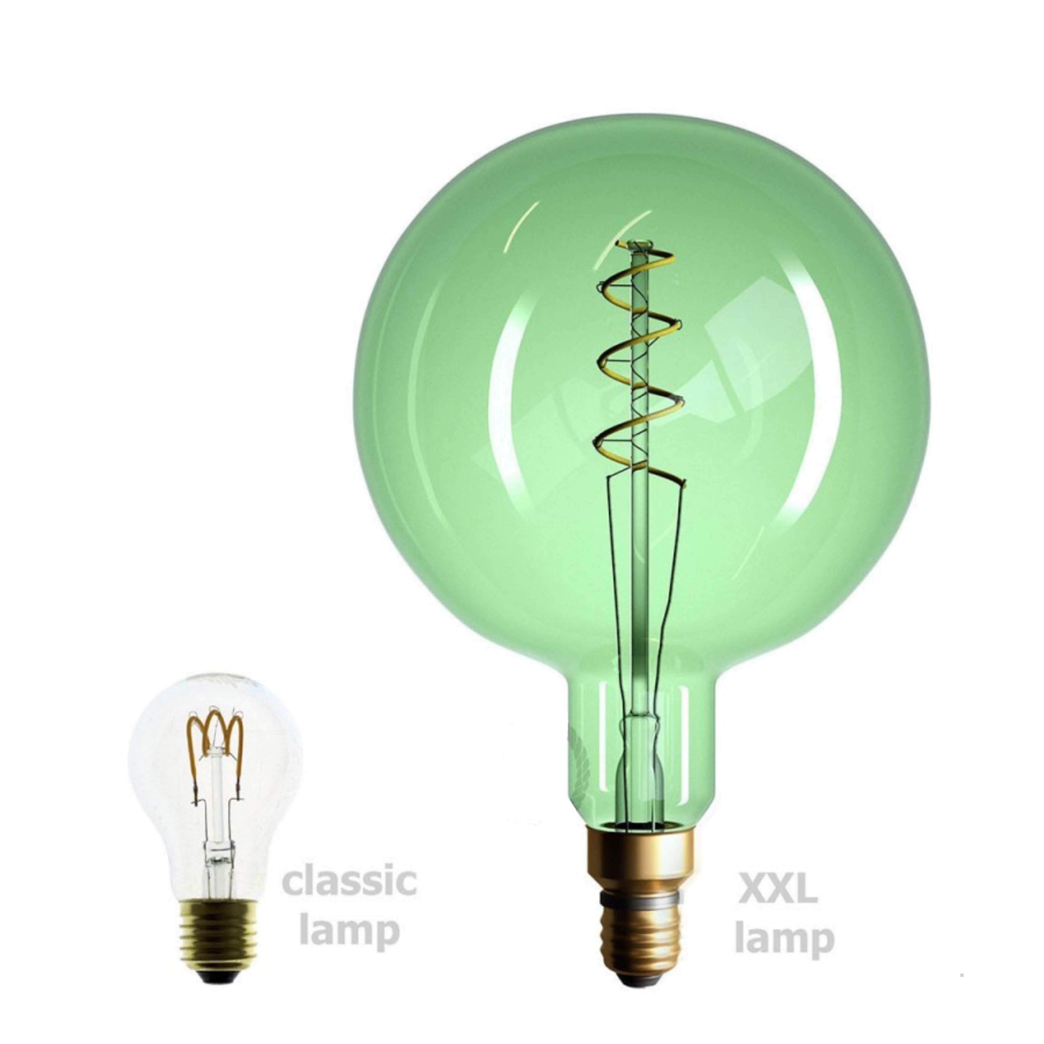 XXL LED Light Bulb - Sphere G200 Curved Double Spiral Filament - 5W E27 Dimmable - CBL700693 - Uneeka