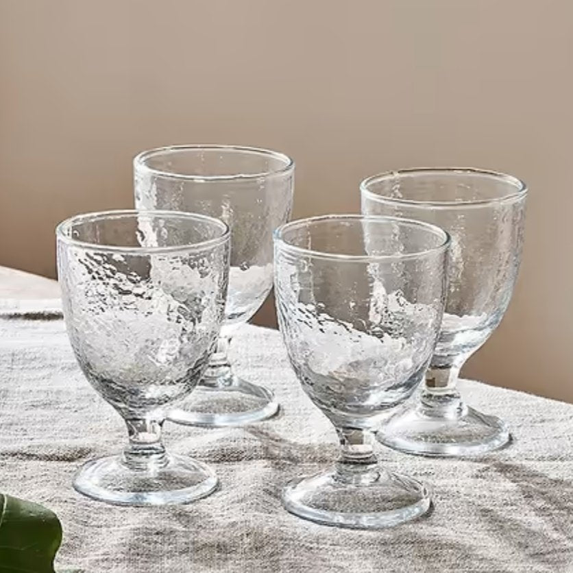 Yala Hammered Clear Wine Glass - YW0101 - Uneeka