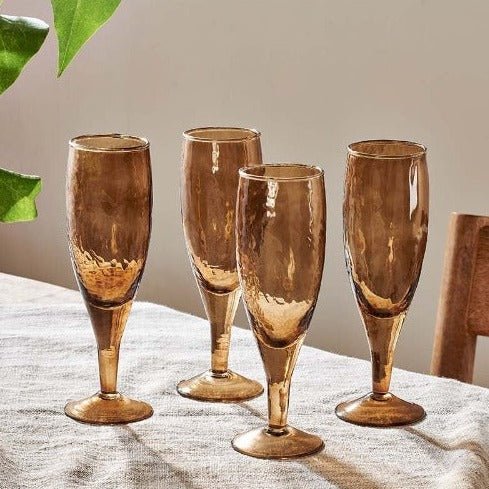Yala Hammered Smoke Brown Champagne Glass - YC0501 - Uneeka