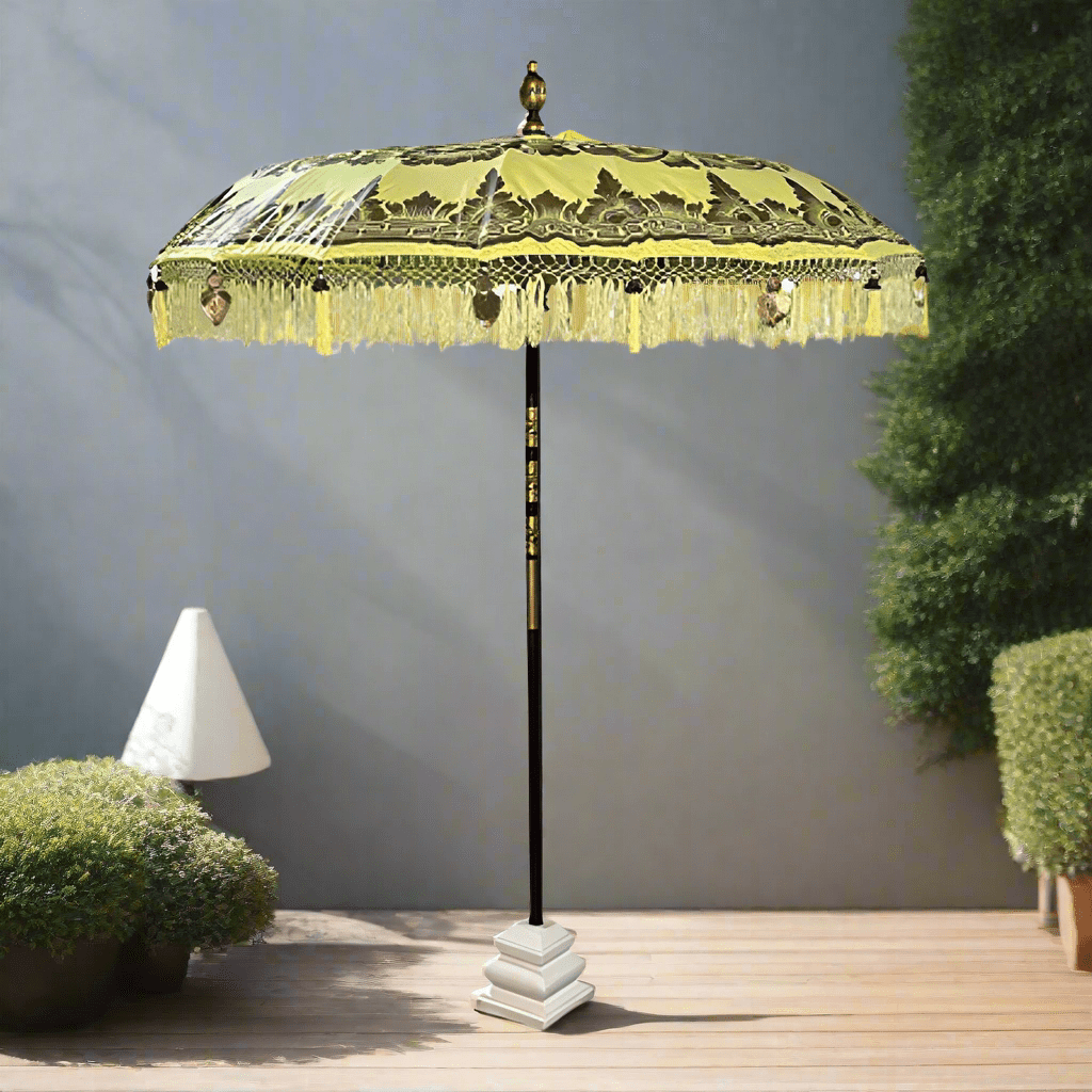 Yellow Bali Sun Parasol With Pole Joint - MB179 - Uneeka