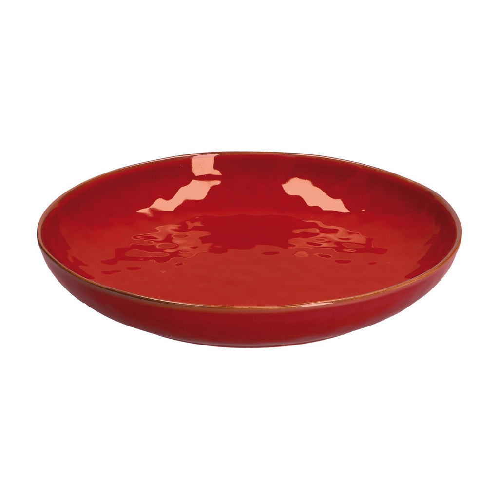Brightly Coloured Ceramic Gourmet Bowl Red