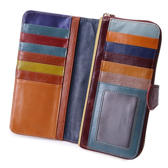 Genuine Leather Purse Internal multicoloured pockets.