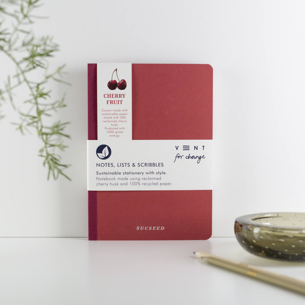 Recycled SUCSEED A5 Notebook Cherry