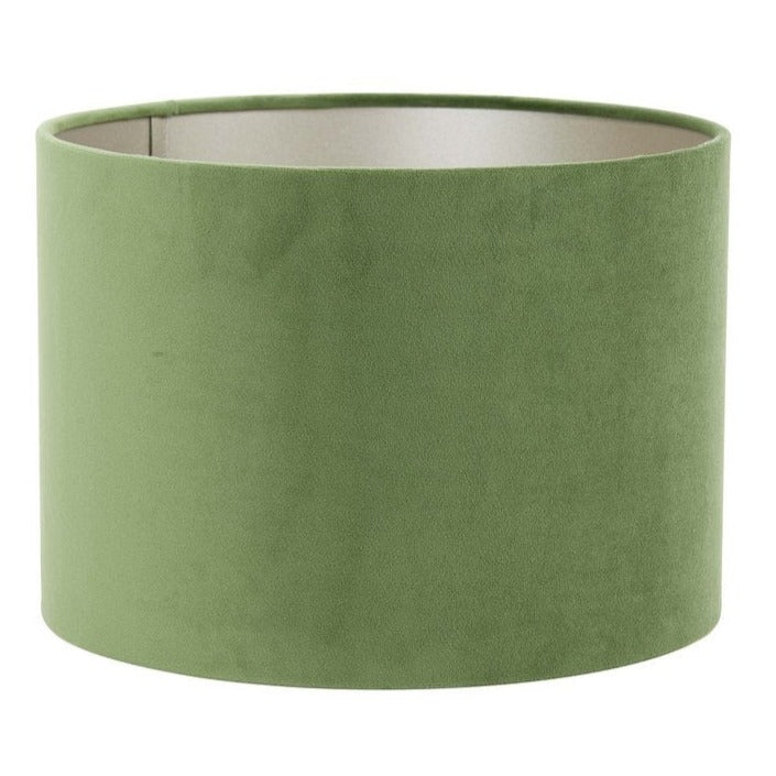 Velvet Dusty Green Cylinder Lampshade