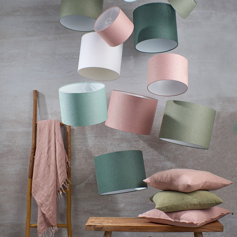 Leving Pink Cylinder Lampshades