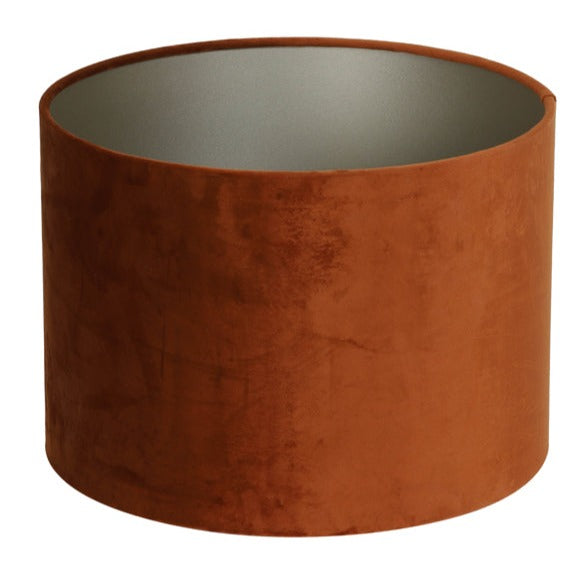 Velvet Terracotta Cylinder Lampshade