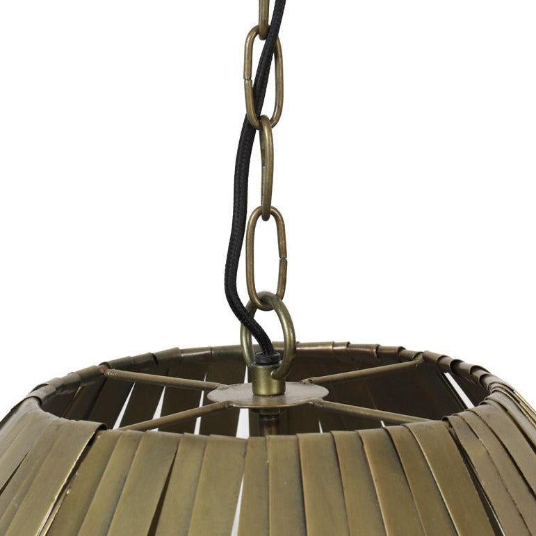 Antique Bronze Panelled Hanging Lamp*