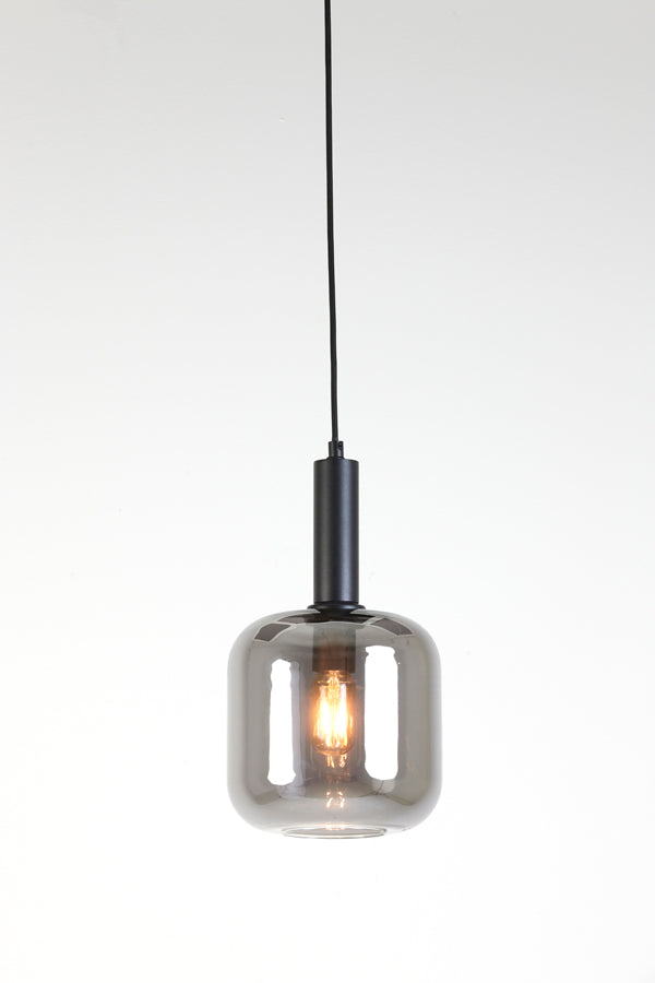 Smoked Glass Rounded Hanging Lamp