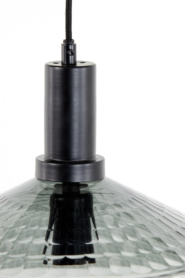 Grey and Black Glass Hanging Lamp
