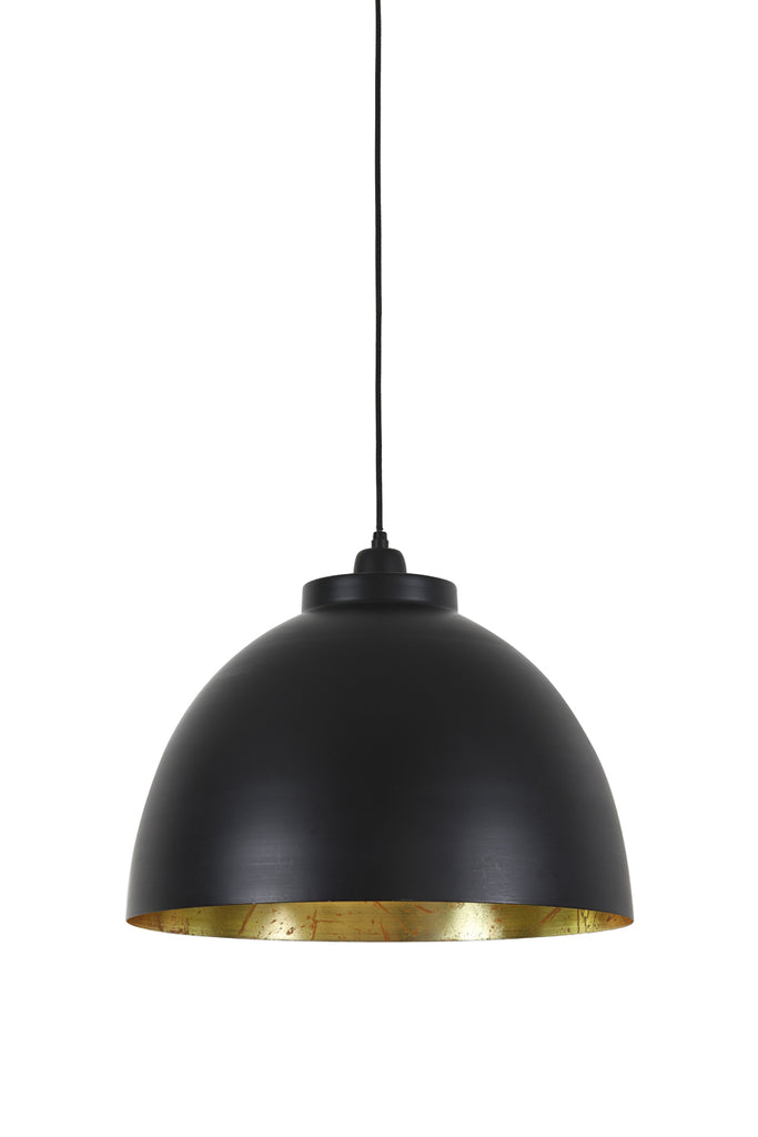 Black matt dome lamp with gold on the inside