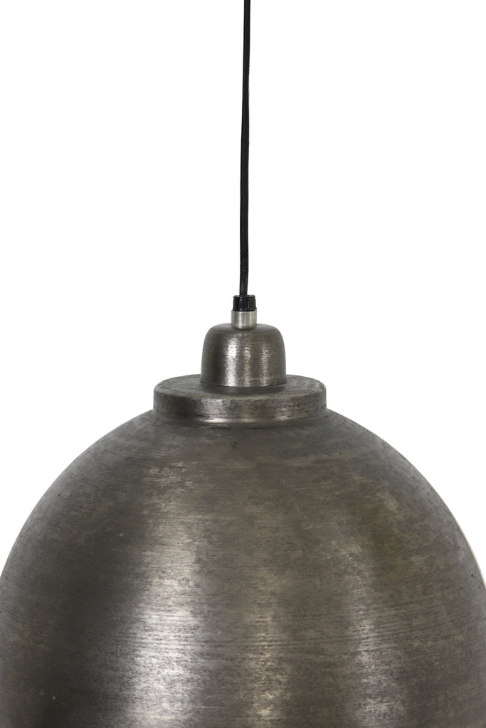 Raw nickel dome pendant light