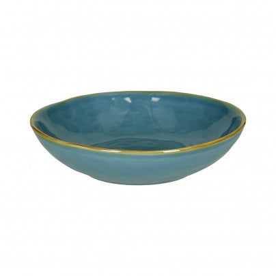 Brightly Coloured Ceramic Soup Plate Blue