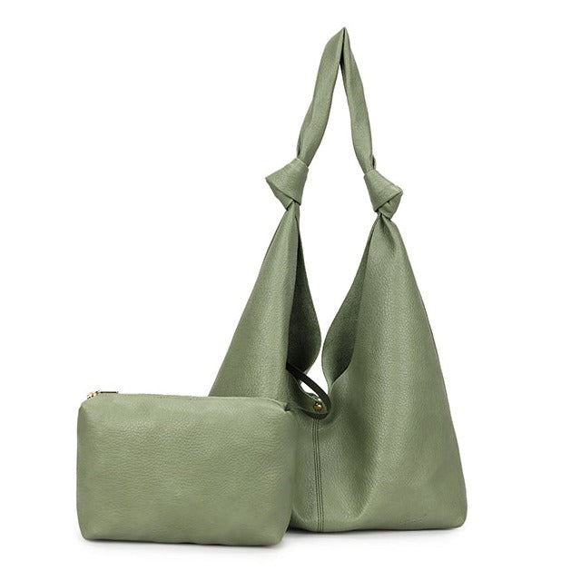 Faux Leather Handbag Green