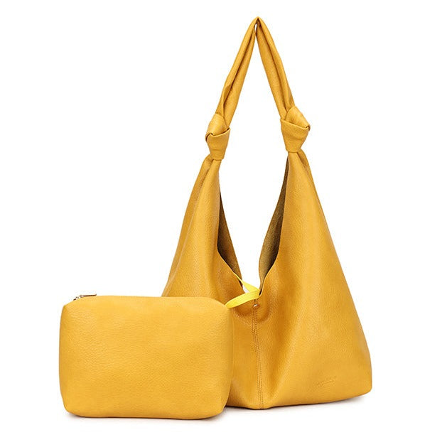 Faux Leather Handbag Yellow