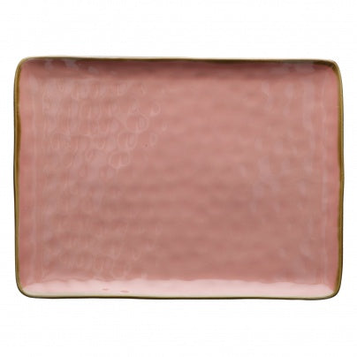 Ceramic Rectangular Tray (36 x 26.5) Pink