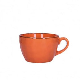 Brightly Coloured Ceramic Breakfast Mug Orange