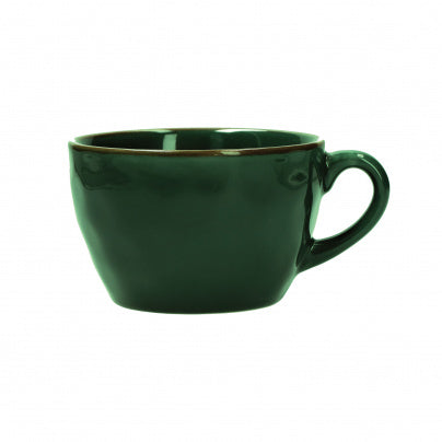 Brightly Coloured Ceramic Breakfast Mug Forest Green