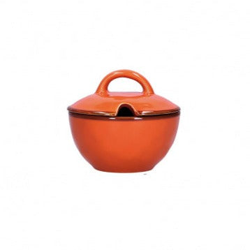 Brightly Coloured Ceramic Sugar Bowl Orange