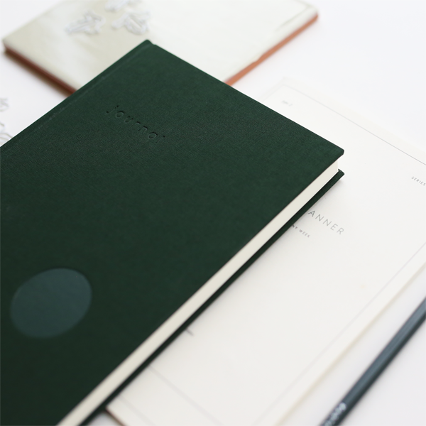 Green Canvas Bound Hard Cover Journal