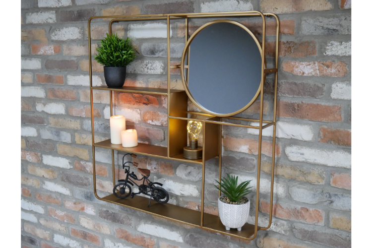 Metal Wall Unit With Mirror