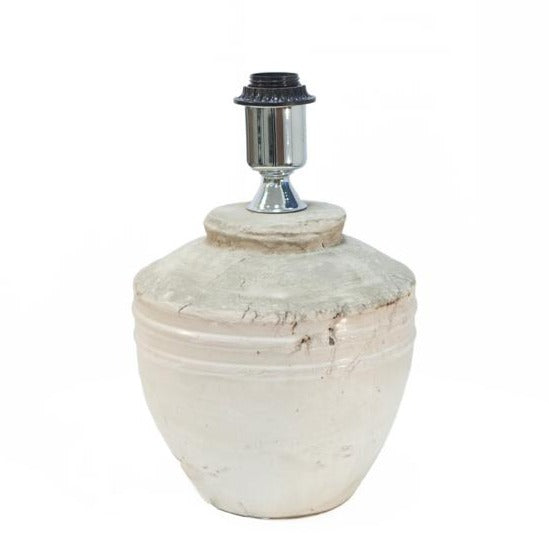 Small Antique White Ceramic Lamp Base