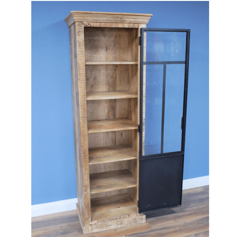 Tall Industrial Wood & Metal Cabinet