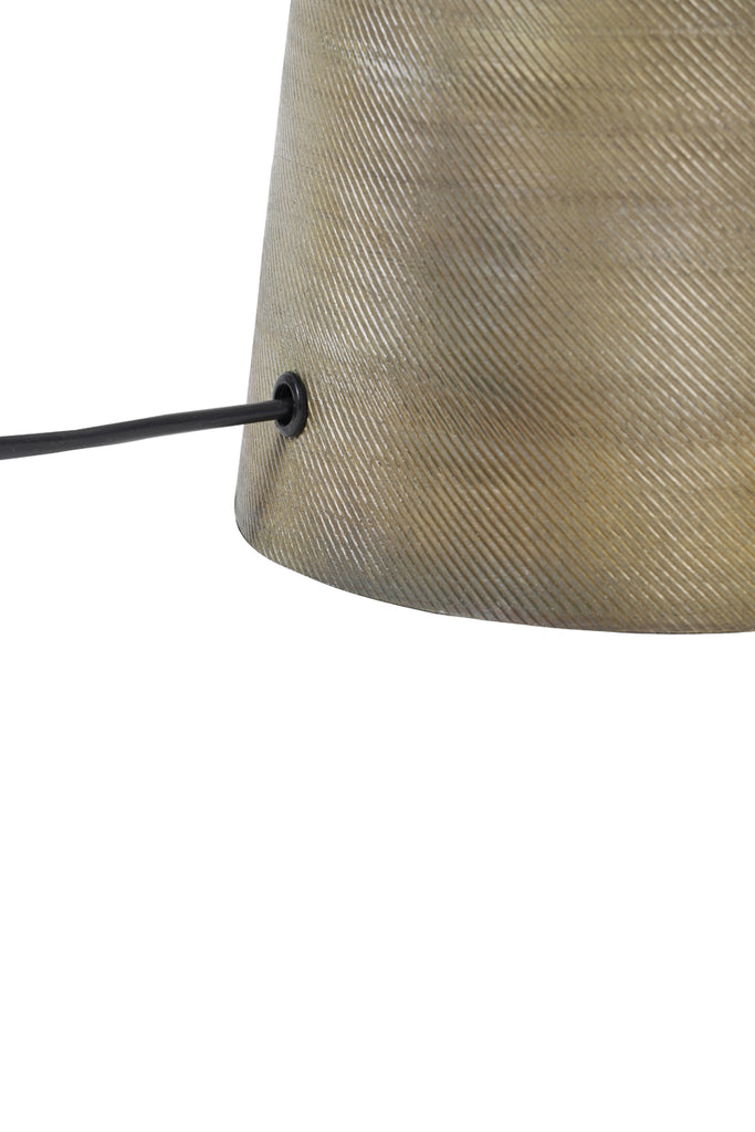 Conic Shaped Textured Antique Bronze Metal Lamp Base With Cord