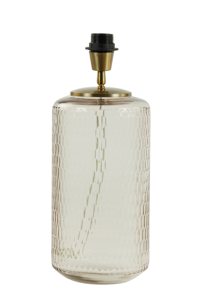 Textured Glass Lamp Base in Light Pink