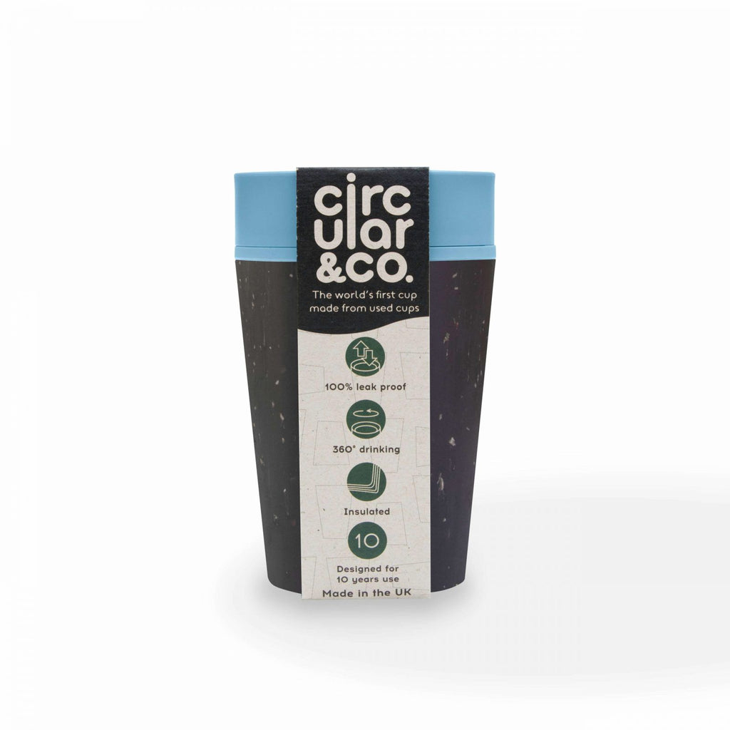 Circular & Co Reusable Coffee Cup 8oz Black and Blue