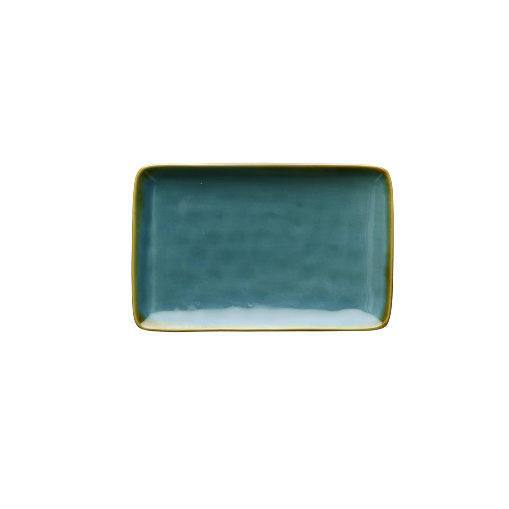 Brightly Coloured Ceramic Tray (20 x 13) Teal