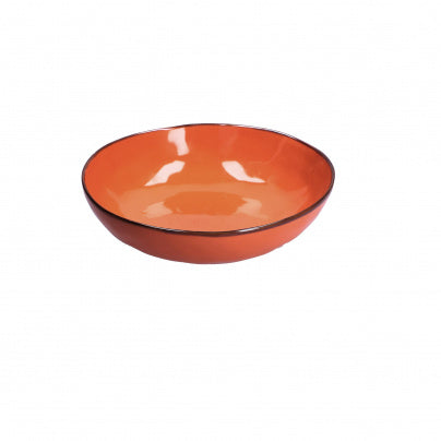 Brightly Coloured Ceramic Soup Plate Orange